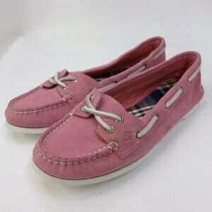 Sperry Original Top Sider Nubuck‎ Pink Suede Boat Shoes Women's US 6